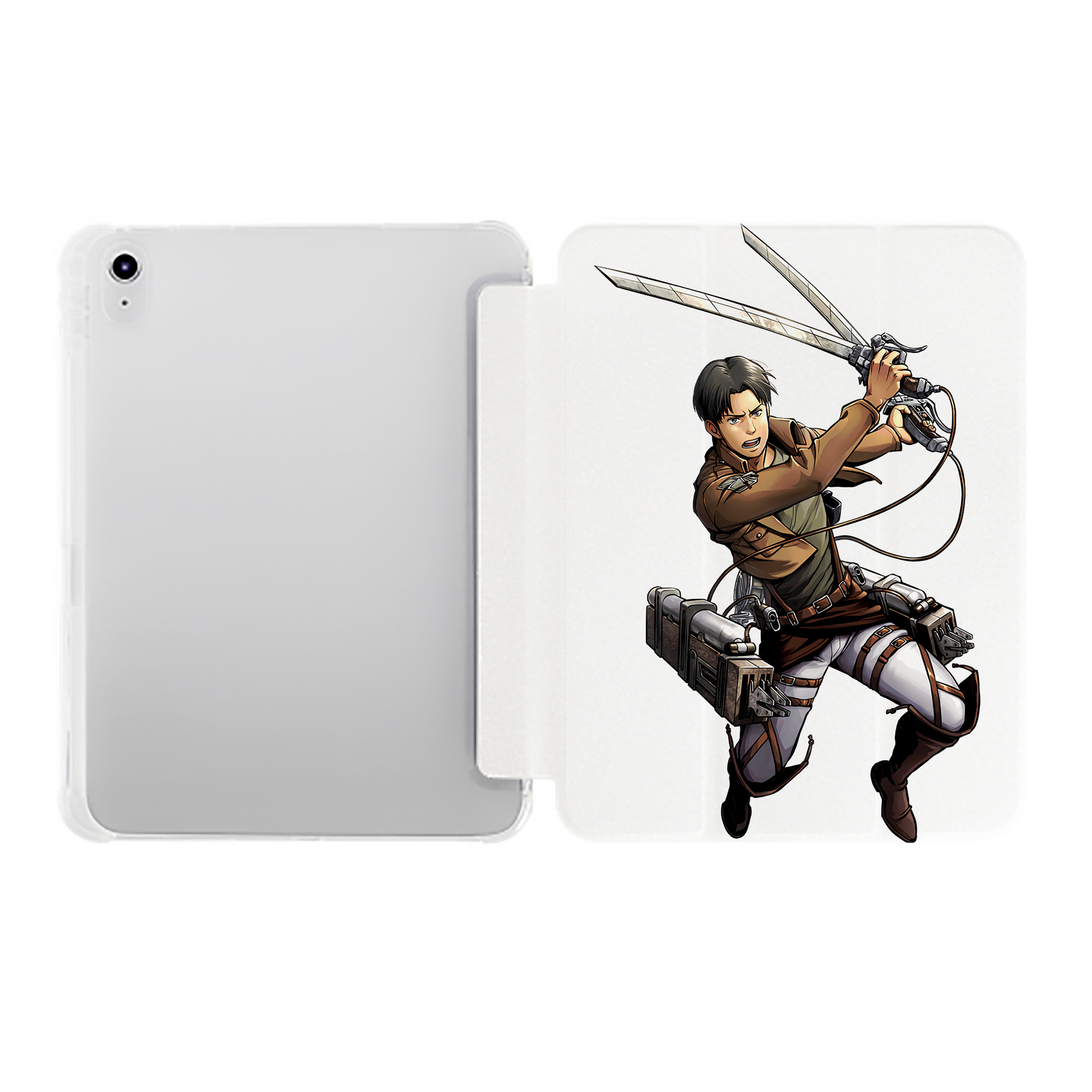 （画像用） 進撃の巨人 Attack on Titan IPad ケース ペン収納付き 三つ折りスタンド PUレザー×シリコン 対応機種9.5/10.5/10.9インチ